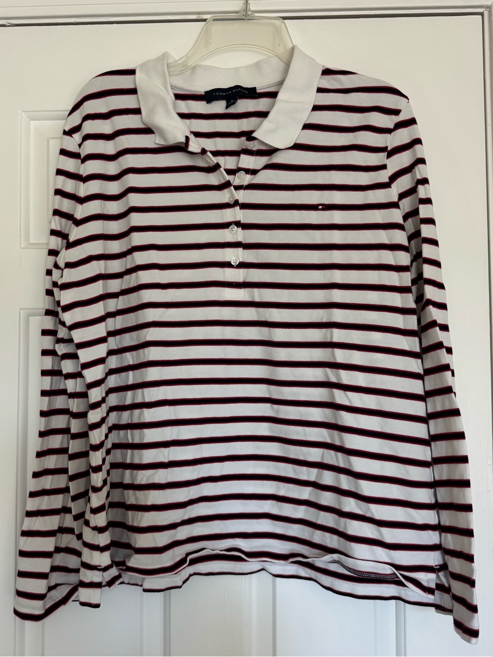 Tommy Hilfiger Striped Long Sleeve Collared Shirt/ Polo